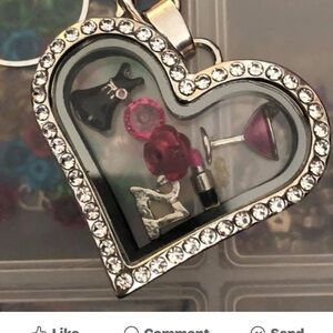 Heart-Shaped Crystal Charm Pendant